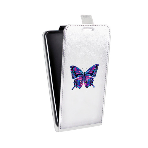 Дизайнерский вертикальный чехол-книжка для Micromax Canvas Sliver 5 прозрачные Бабочки 