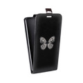 Дизайнерский вертикальный чехол-книжка для Meizu M5 прозрачные Бабочки 