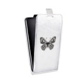 Дизайнерский вертикальный чехол-книжка для Iphone 11 прозрачные Бабочки 