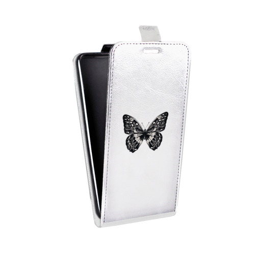 Дизайнерский вертикальный чехол-книжка для Huawei Ascend D2 прозрачные Бабочки 