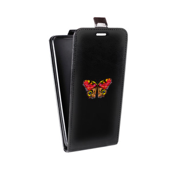 Дизайнерский вертикальный чехол-книжка для Sony Xperia XA прозрачные Бабочки  (на заказ)