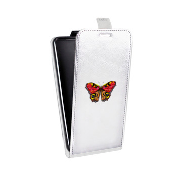 Дизайнерский вертикальный чехол-книжка для Samsung Galaxy S8 Plus прозрачные Бабочки  (на заказ)