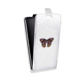 Дизайнерский вертикальный чехол-книжка для Alcatel U5 прозрачные Бабочки 