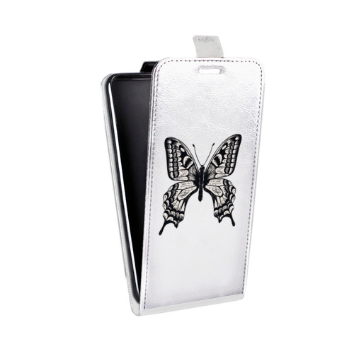 Дизайнерский вертикальный чехол-книжка для HTC Desire Eye прозрачные Бабочки 