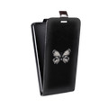 Дизайнерский вертикальный чехол-книжка для Sony Xperia Z4 Compact прозрачные Бабочки 