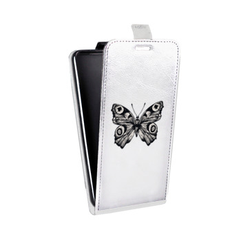Дизайнерский вертикальный чехол-книжка для Huawei Honor 30i прозрачные Бабочки  (на заказ)