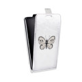 Дизайнерский вертикальный чехол-книжка для Fly FS452 Nimbus 2 прозрачные Бабочки 