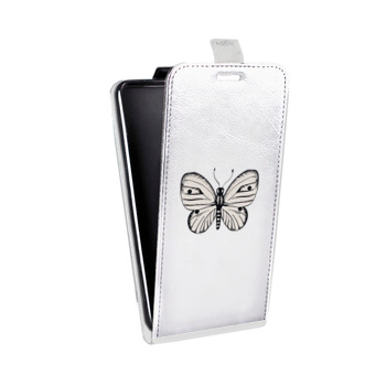 Дизайнерский вертикальный чехол-книжка для Huawei P9 Lite прозрачные Бабочки  (на заказ)