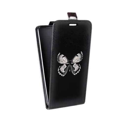 Дизайнерский вертикальный чехол-книжка для Iphone 12 Mini прозрачные Бабочки 