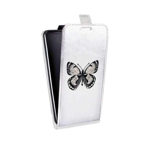 Дизайнерский вертикальный чехол-книжка для Alcatel One Touch Pop D3 прозрачные Бабочки 