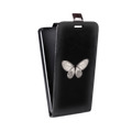 Дизайнерский вертикальный чехол-книжка для Huawei Y6II прозрачные Бабочки 