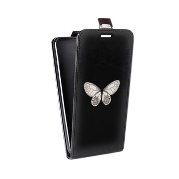 Дизайнерский вертикальный чехол-книжка для Huawei P9 прозрачные Бабочки  (на заказ)