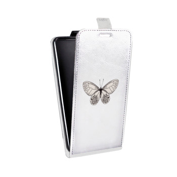 Дизайнерский вертикальный чехол-книжка для Huawei Honor 7A прозрачные Бабочки  (на заказ)