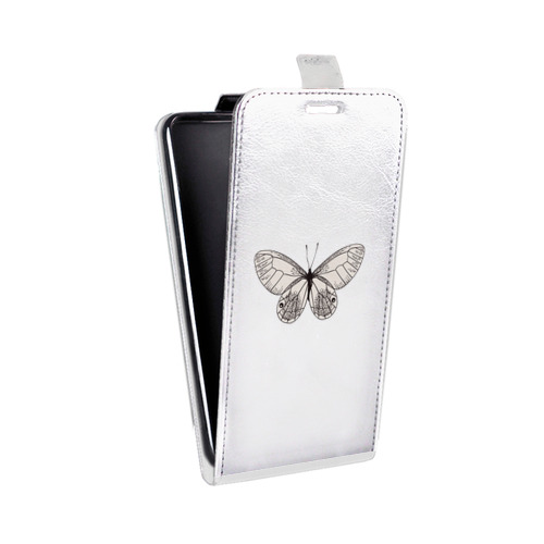 Дизайнерский вертикальный чехол-книжка для Alcatel Pop 4 Plus прозрачные Бабочки 