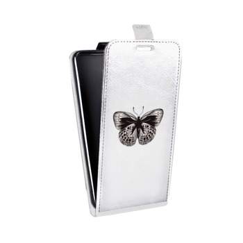 Дизайнерский вертикальный чехол-книжка для Huawei Honor 9 Lite прозрачные Бабочки  (на заказ)