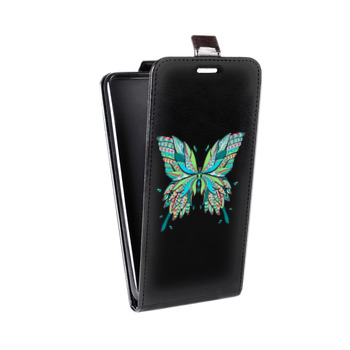 Дизайнерский вертикальный чехол-книжка для Xiaomi RedMi Note 4 прозрачные Бабочки  (на заказ)