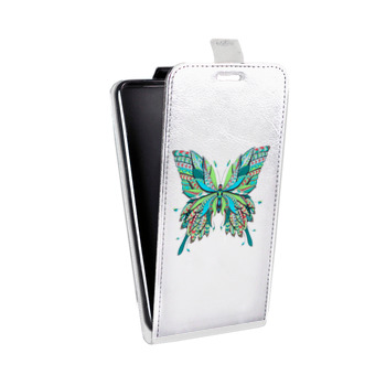 Дизайнерский вертикальный чехол-книжка для HTC One Mini прозрачные Бабочки  (на заказ)