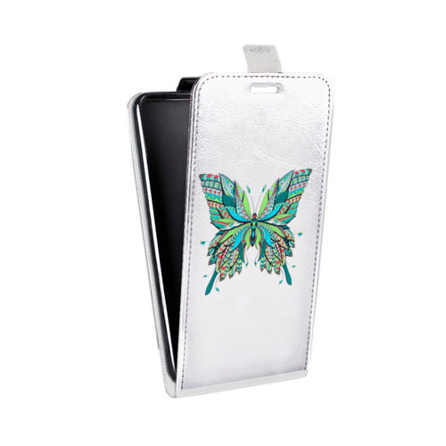 Дизайнерский вертикальный чехол-книжка для Motorola One Action прозрачные Бабочки 