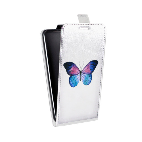 Дизайнерский вертикальный чехол-книжка для Iphone 6 Plus/6s Plus прозрачные Бабочки 