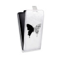 Дизайнерский вертикальный чехол-книжка для Iphone 5c прозрачные Бабочки 