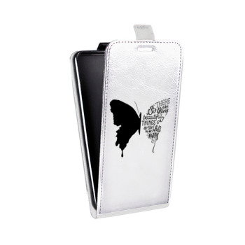 Дизайнерский вертикальный чехол-книжка для OnePlus 6T прозрачные Бабочки  (на заказ)