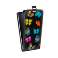 Дизайнерский вертикальный чехол-книжка для Iphone 12 Mini прозрачные Бабочки 