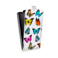 Дизайнерский вертикальный чехол-книжка для OPPO Reno прозрачные Бабочки 