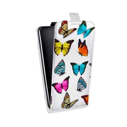 Дизайнерский вертикальный чехол-книжка для Iphone 13 Pro Max прозрачные Бабочки 