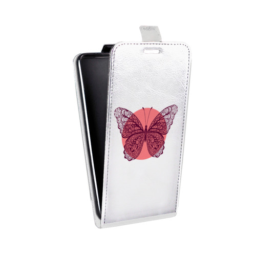 Дизайнерский вертикальный чехол-книжка для Lenovo A7010 прозрачные Бабочки 