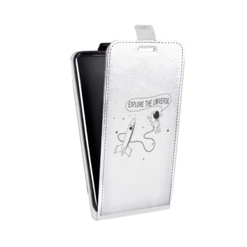 Дизайнерский вертикальный чехол-книжка для Iphone 7 Plus / 8 Plus Космос (на заказ)
