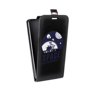 Дизайнерский вертикальный чехол-книжка для Sony Xperia E4g Прозрачный космос (на заказ)