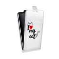 Дизайнерский вертикальный чехол-книжка для LG K10 Прозрачные кошки
