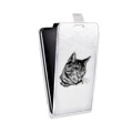 Дизайнерский вертикальный чехол-книжка для Alcatel Idol 4 Прозрачные кошки
