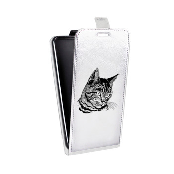 Дизайнерский вертикальный чехол-книжка для Samsung Galaxy J5 Prime Прозрачные кошки (на заказ)