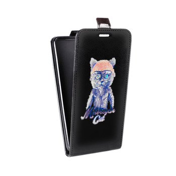 Дизайнерский вертикальный чехол-книжка для Huawei Honor 8 Прозрачные кошки (на заказ)
