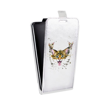 Дизайнерский вертикальный чехол-книжка для Iphone 7 Прозрачные кошки (на заказ)