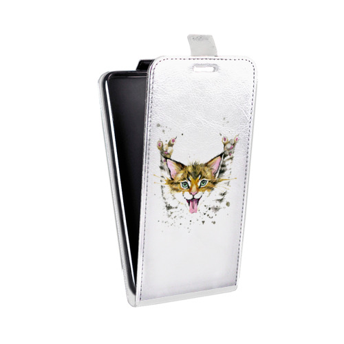 Дизайнерский вертикальный чехол-книжка для Huawei Nova 3i Прозрачные кошки