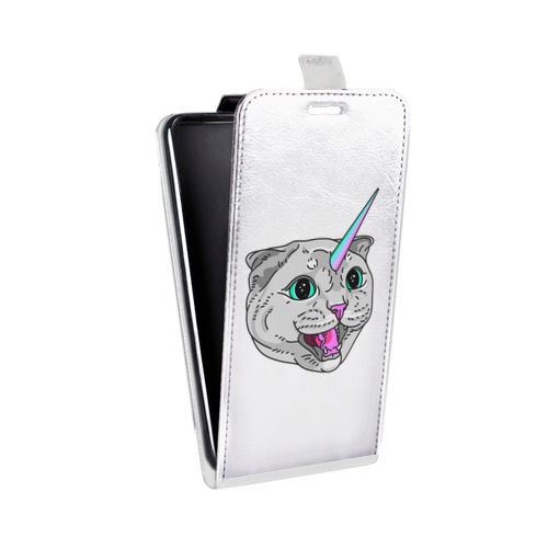 Дизайнерский вертикальный чехол-книжка для Samsung Galaxy Ace 4 Прозрачные кошки