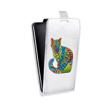 Дизайнерский вертикальный чехол-книжка для Samsung Galaxy Core Lite Прозрачные кошки (на заказ)