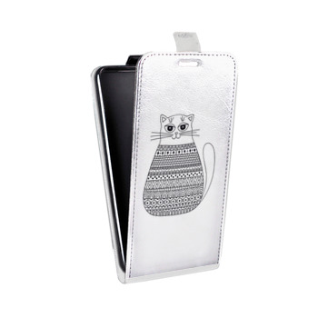 Дизайнерский вертикальный чехол-книжка для Xiaomi RedMi Note 4 Прозрачные кошки (на заказ)