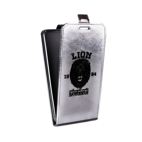 Дизайнерский вертикальный чехол-книжка для Alcatel Shine Lite Символика льва