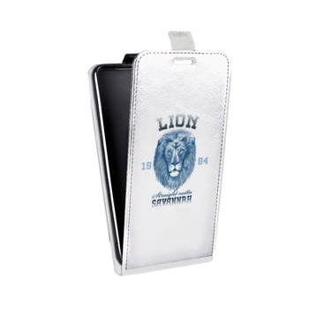 Дизайнерский вертикальный чехол-книжка для Samsung Galaxy S6 Edge Символика льва (на заказ)
