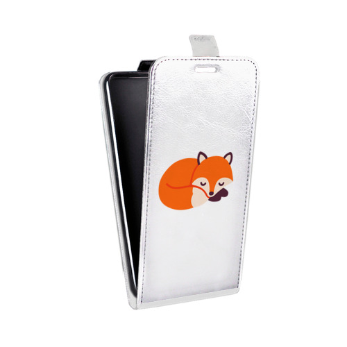 Дизайнерский вертикальный чехол-книжка для HTC Desire Eye Прозрачные лисы