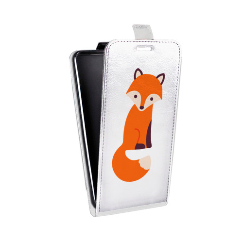 Дизайнерский вертикальный чехол-книжка для Alcatel Pop 4 Прозрачные лисы