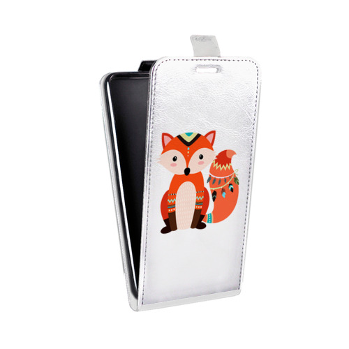 Дизайнерский вертикальный чехол-книжка для LG L70 Лиса - шаман