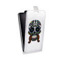 Дизайнерский вертикальный чехол-книжка для HTC Desire 601 Прозрачные веселые черепа