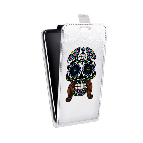 Дизайнерский вертикальный чехол-книжка для LG Optimus G2 mini Прозрачные веселые черепа