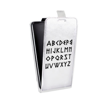 Дизайнерский вертикальный чехол-книжка для HTC One Mini Прозрачные надписи 1 (на заказ)