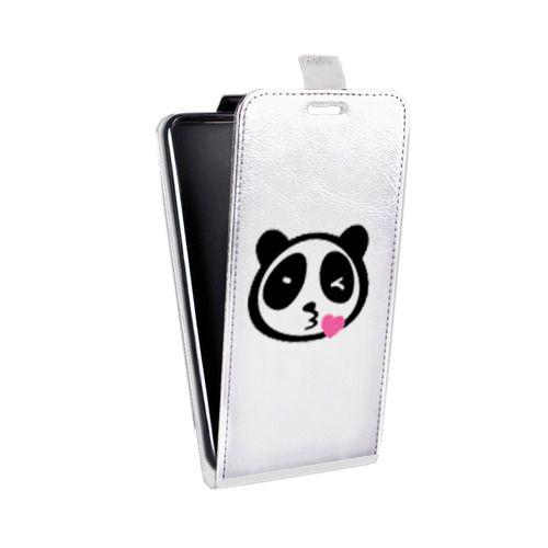 Дизайнерский вертикальный чехол-книжка для HTC One X10 Прозрачные панды - смайлики