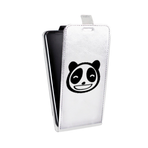 Дизайнерский вертикальный чехол-книжка для LG K10 Прозрачные панды - смайлики